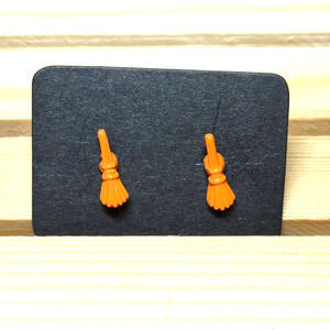 #42 PICK TWO PAIR HALLOWEEN WITCHES BROOM EARRINGS ORANGE  EARRINGS